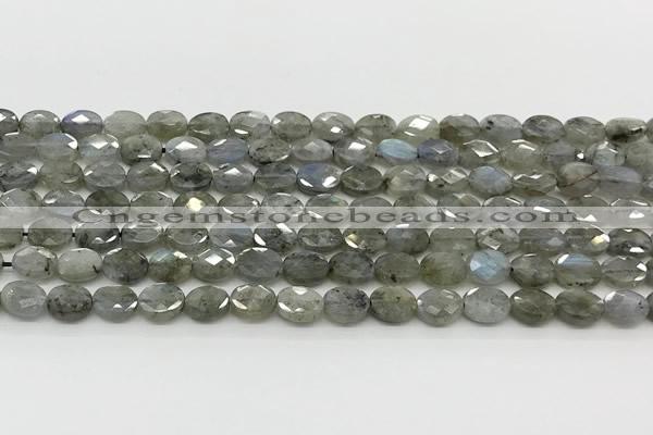 CCB927 15.5 inches 6*8mm faceted oval labradorite beads