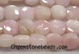 CCB976 15.5 inches 6*6mm faceted square pink opal beads