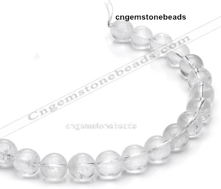 CCC09 15.5 inches 14mm round white crystal beads Wholesale