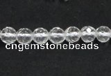 CCC207 15.5 inches 6mm faceted round grade AB natural white crystal beads