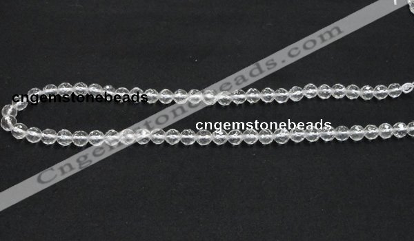 CCC207 15.5 inches 6mm faceted round grade AB natural white crystal beads