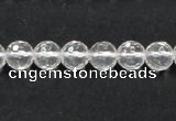 CCC208 15.5 inches 8mm faceted round grade AB natural white crystal beads