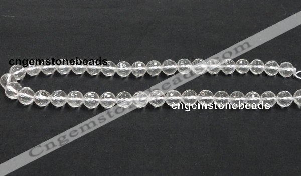 CCC209 15.5 inches 10mm faceted round grade AB natural white crystal beads