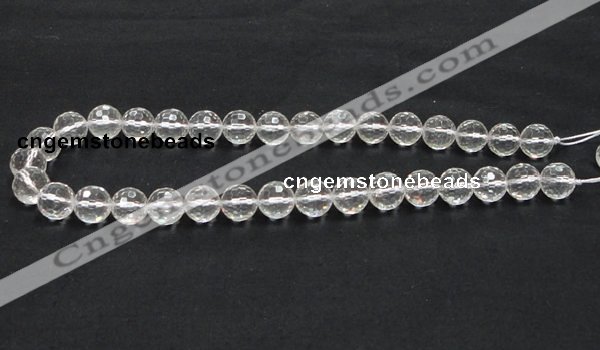 CCC210 15.5 inches 12mm faceted round grade AB natural white crystal beads