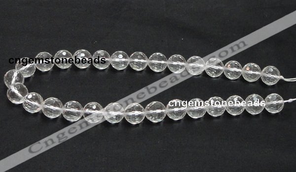 CCC211 15.5 inches 14mm faceted round grade AB natural white crystal beads