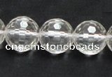 CCC212 15.5 inches 16mm faceted round grade AB natural white crystal beads