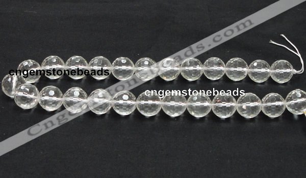 CCC212 15.5 inches 16mm faceted round grade AB natural white crystal beads