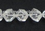 CCC215 15.5 inches 10*10mm cubic grade AB natural white crystal beads