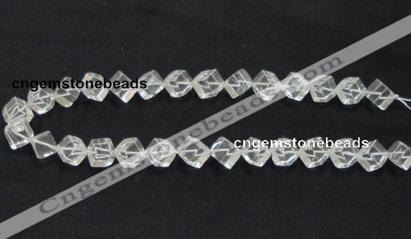 CCC215 15.5 inches 10*10mm cubic grade AB natural white crystal beads