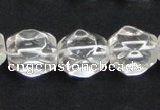 CCC216 13*18mm faceted nugget grade AB natural white crystal beads