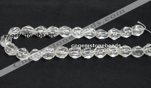 CCC216 13*18mm faceted nugget grade AB natural white crystal beads