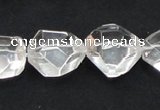 CCC218 20*22mm faceted nugget grade AB natural white crystal beads