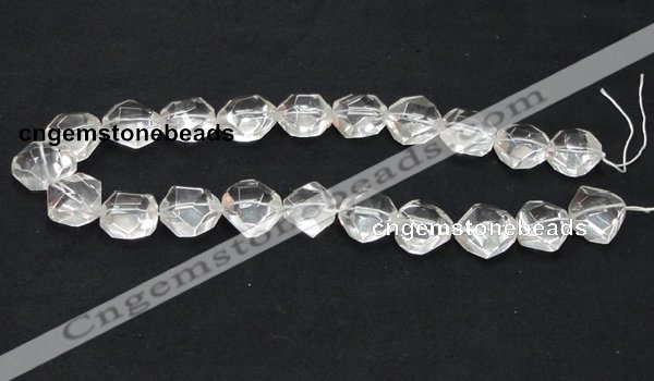 CCC218 20*22mm faceted nugget grade AB natural white crystal beads