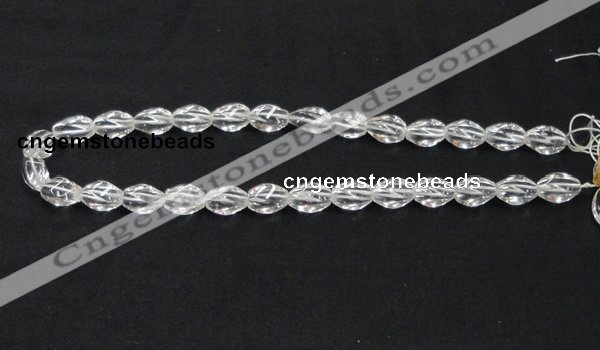 CCC219 8*12mm twisted rice grade AB natural white crystal beads