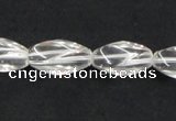 CCC220 8*18mm twisted rice grade AB natural white crystal beads