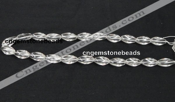 CCC220 8*18mm twisted rice grade AB natural white crystal beads