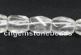 CCC221 10*15mm twisted oval grade AB natural white crystal beads