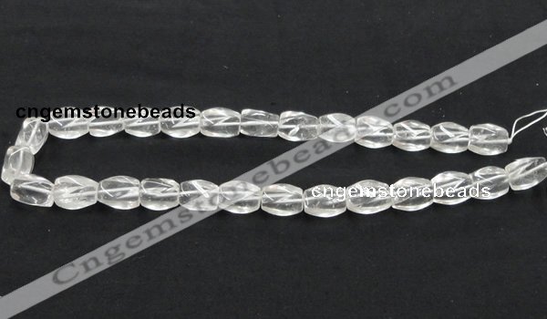 CCC221 10*15mm twisted oval grade AB natural white crystal beads