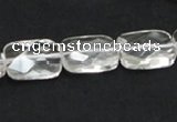 CCC225 13*18mm faceted rectangle grade AB natural white crystal beads