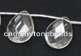 CCC227 18*25mm briolette grade AB natural white crystal beads