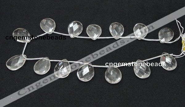 CCC227 18*25mm briolette grade AB natural white crystal beads