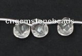 CCC228 10*14mm briolette grade AB natural white crystal beads