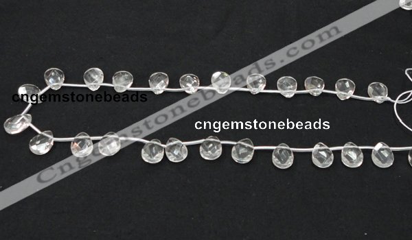 CCC228 10*14mm briolette grade AB natural white crystal beads