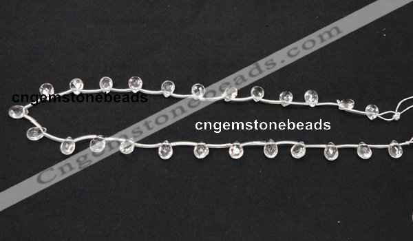 CCC229 6*9mm briolette grade AB natural white crystal beads wholesale