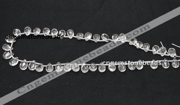 CCC230 8*12mm briolette grade AB natural white crystal beads wholesale