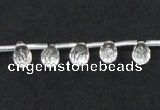 CCC232 6*9mm faceted teardrop grade AB natural white crystal beads