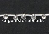 CCC233 4*6mm faceted teardrop grade AB natural white crystal beads