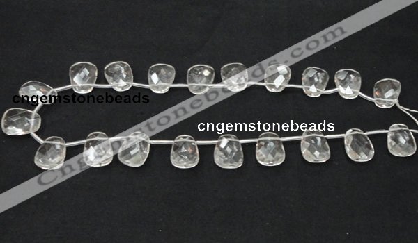 CCC235 13*18mm faceted trapezoid grade AB natural white crystal beads