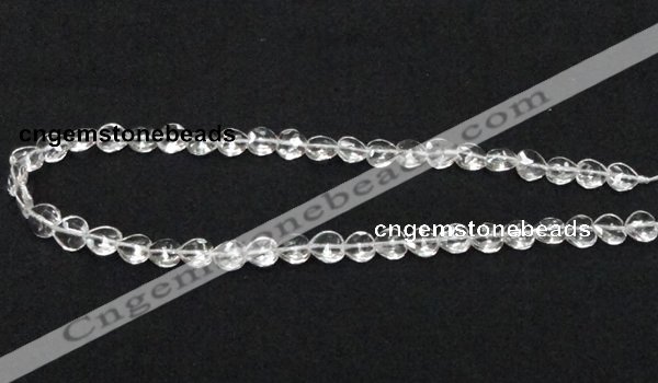 CCC237 10*10mm faceted heart grade AB natural white crystal beads