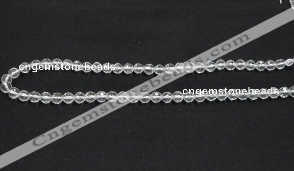 CCC242 15.5 inches 4mm faceted round AB grade natural white crystal beads