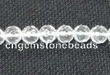 CCC252 15.5 inches 8mm faceted round grade A natural white crystal beads