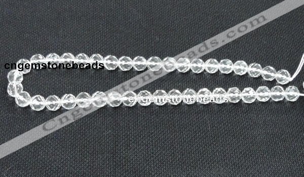 CCC253 15.5 inches 10mm faceted round grade A natural white crystal beads