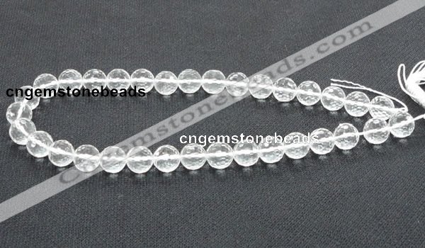 CCC254 15.5 inches 12mm faceted round grade A natural white crystal beads