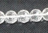 CCC255 15.5 inches 14mm faceted round grade A natural white crystal beads