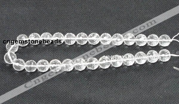 CCC255 15.5 inches 14mm faceted round grade A natural white crystal beads