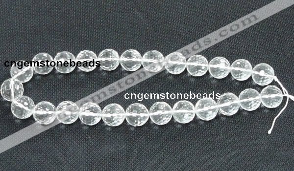 CCC256 15.5 inches 16mm faceted round grade A natural white crystal beads