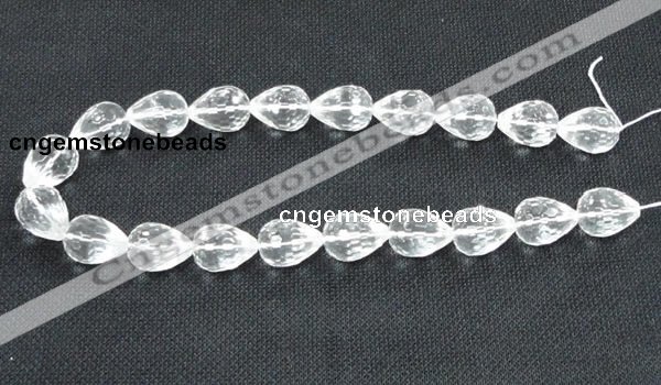 CCC263 15*20mm faceted teardrop grade A natural white crystal beads