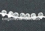 CCC264 5*7mm faceted teardrop grade A natural white crystal beads