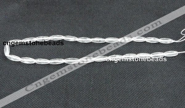 CCC265 6*16mm faceted rice grade A natural white crystal beads