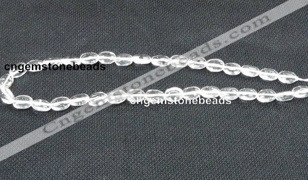 CCC269 15 inches 8*16mm oval grade A natural white crystal beads