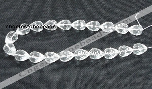 CCC273 7*10mm faceted teardrop grade A natural white crystal beads