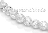 CCC39 15.5 inches 4mm round crackle white crystal beads Wholesale