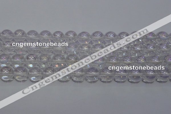 CCC402 15.5 inches 8mm round AB-color white crystal beads