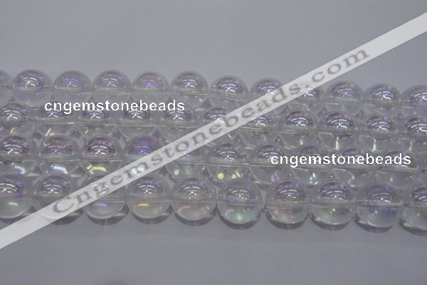 CCC404 15.5 inches 12mm round AB-color white crystal beads