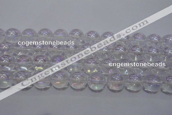 CCC404 15.5 inches 12mm round AB-color white crystal beads