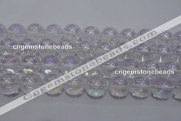 CCC405 15.5 inches 14mm round AB-color white crystal beads